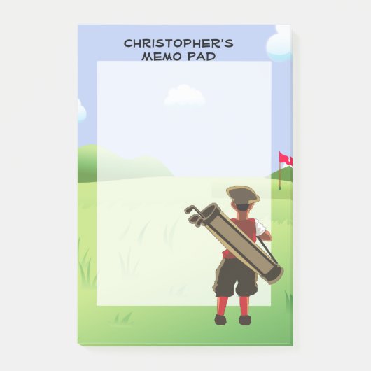 Fun Personalized Golfer op golfbaan Post-it® Notes (Voorkant)