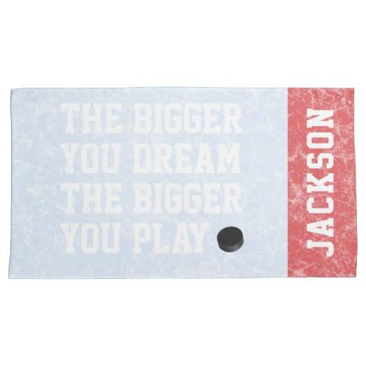 Fun Personalized Ice Hockey Inspirerend Quote Kussensloop (Voorkant-Rechts)