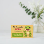 Fun Personalized Kids Dinosaur Theme  Contactkaartje (Staand voorkant)