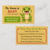 Fun Personalized Kids Dinosaur Theme  Contactkaartje (Voorkant / Achterkant)