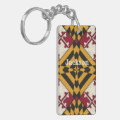 Fun Personalized Maryland Flag Graphic Sleutelhang Sleutelhanger (Voorkant Links)