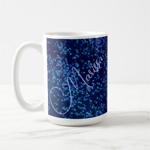 Fun Personalized Midnite Blue Confetti Koffiemok