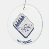 Fun Personalized Name Sardine Tin Keramisch Ornament (Links)