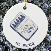 Fun Personalized Name Sardine Tin Keramisch Ornament