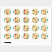 Fun Personalized Pirate Girl Treasure Map Ronde Sticker (Vel)