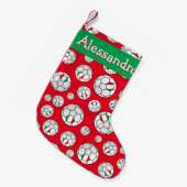 Fun Personalized Random Pattern Italië Voetbal Kleine Kerstsok (Voorkant (Hangend))