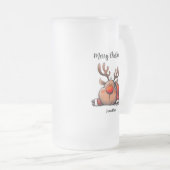 Fun Personalized Reindeer Merry Christmas Matglas Bierpul (Voorkant rechts)