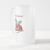 Fun Personalized Reindeer Merry Christmas Matglas Bierpul (Voorkant links)