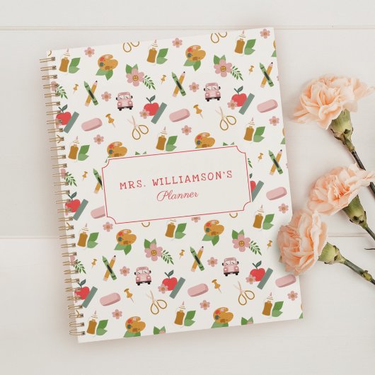 Fun Personalized School Teacher Pattern Planner