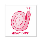 Fun Personalized Snail Bookplate Self-inking Stamp Zelfinktende Stempel (Design)
