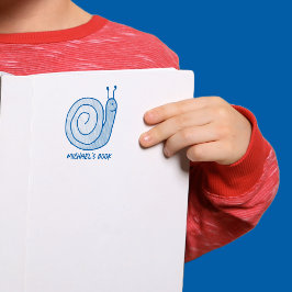 Fun Personalized Snail Bookplate Self-inking Stamp Zelfinktende Stempel