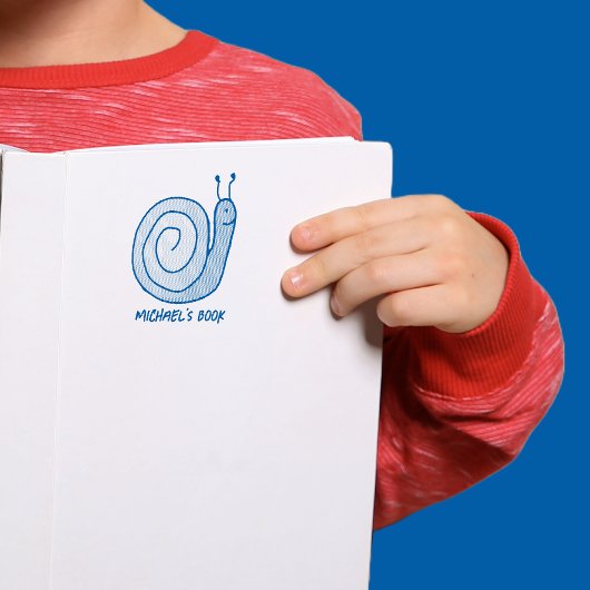 Fun Personalized Snail Bookplate Self-inking Stamp Zelfinktende Stempel