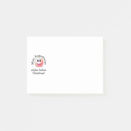 Fun Personalized TEACHER SMILES VOORDAT CHRISTMAS Post-it® Notes (Voorkant)