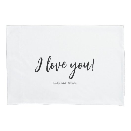 Fun Personalized Typography Couples Pillow case Kussensloop (Voorkant-Links)
