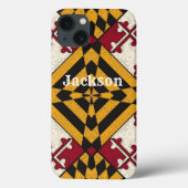 Fun Persoonlijke iPhone Case Maryland Flag Grafisc (Achterkant)