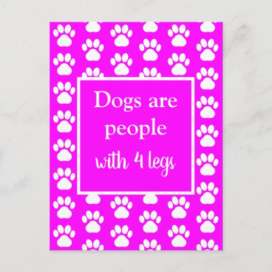 Fun Pet Paws Dogs zijn Mensen met vier benen in ro Briefkaart (Voorkant)
