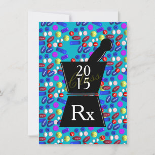 Fun Pharm-D Graduation Invitations 2015 Bleu