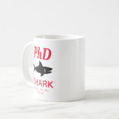 Fun PhD Requin Rouge café Mug (Devant gauche)