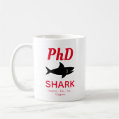 Fun PhD Requin Rouge café Mug (Gauche)