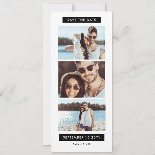 Fun Photo Booth Wedding Flat Save the Date Card (Voorkant)