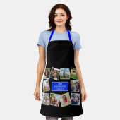 Fun Photo Collage Black en Blue Apron Schort (Gedragen)