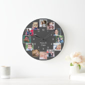 Fun Photo Collage Family Gray Grote Klok (Huis)