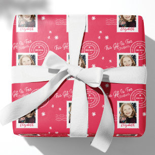 Fun Photo Stamp Gift Identifier open voor Kerstmis Cadeaupapier