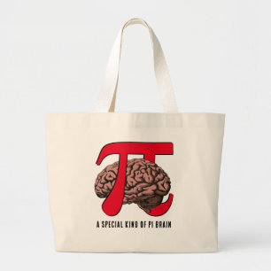 Fun PI DAY Brain Grote Tote Bag