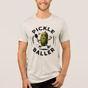  Fun Pickle Baller Design Tri-Blend Shirt