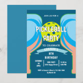 Fun Pickleball Anniversaire Fête Invitation pour l (Devant / Derrière)