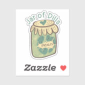 Fun Pickles in Jar Dill Food Lover Sticker (Vel)