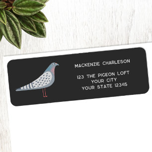 Fun Pigeon Bird Retouradres Etiket