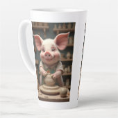 Fun Piggy poterie artiste latte mug (Angle gauche)