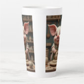 Fun Piggy poterie artiste latte mug (Devant)