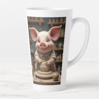 Fun Piggy poterie artiste latte mug