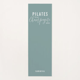 Fun Pilates First Champagne Later Green Workout Yogamat