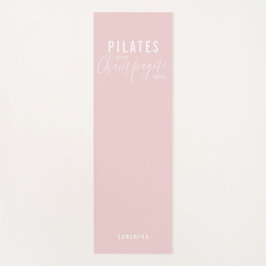 Fun Pilates First Champagne Later Pink Workout Yogamat