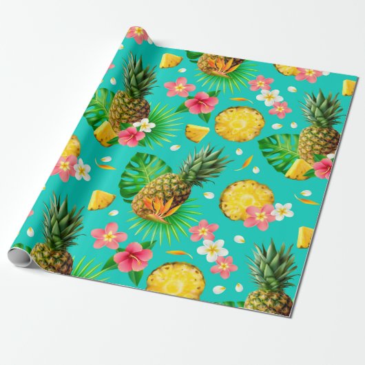 Fun Pineapple Cadeaupapier (Uitgerold)