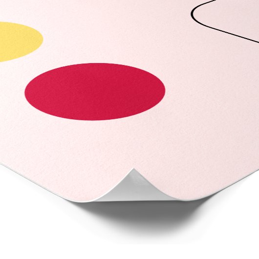 Fun Pink Abstract grafisch ontwerp 20x28 bruiloft Poster (Hoek)