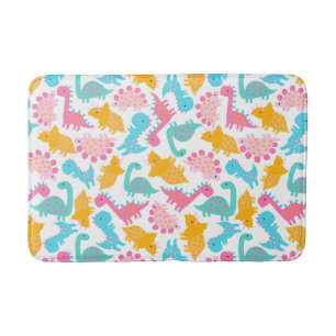 Fun Pink & Blauwgroen Dinosaur Patroon Badmat