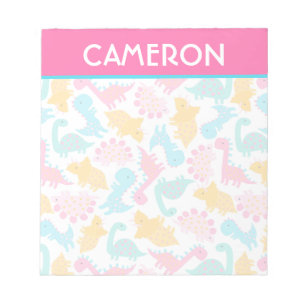 Fun Pink & Blauwgroen Dinosaur Patroon Notitieblok