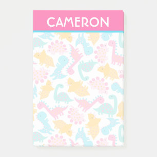 Fun Pink & Blauwgroen Dinosaur Patroon Post-it® Notes