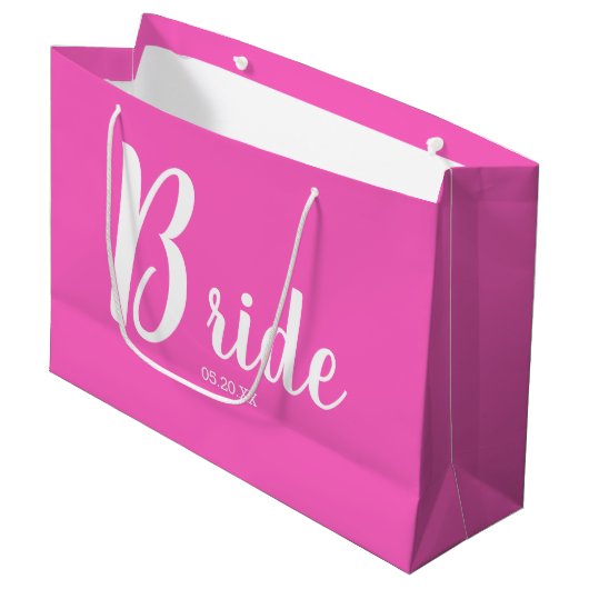 Fun Pink Bride Grand sac cadeau (Devant Angle)