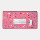 Fun Pink Candy Sprinkles Pattern Bureaumat (Keyboard & Muis)