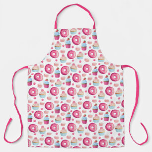 Fun Pink Donuts and Cupcakes Pattern Schort