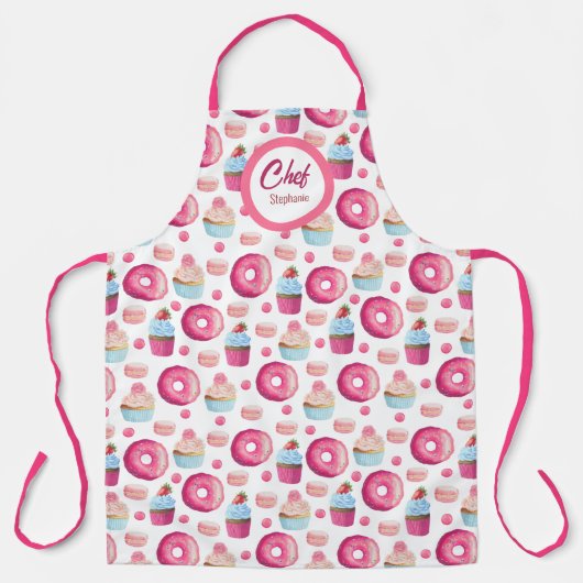 Fun Pink Donuts Pattern, Personalized Schort (Voorkant)