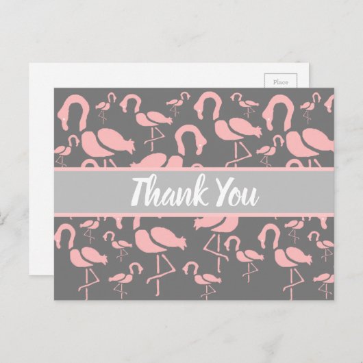 Fun Pink Flamingo bird art Briefkaart (Voorkant / Achterkant)