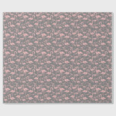 Fun Pink Flamingo bird art Cadeaupapier (Vlak)