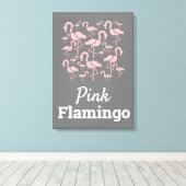 Fun Pink Flamingo bird art Canvas Afdruk (Insitu (Houten vloer))