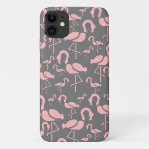 Fun Pink Flamingo bird art iPhone 11 Hoesje
